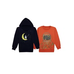 mack jonney VIMAL JONNEY Kids Pack Of 2 Printed Fleece Pullover Sweatshirts-picture-30