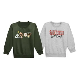 mack jonney VIMAL JONNEY Kids Pack Of 2 Typography Printed Fleece Sweatshirt-picture-36