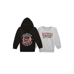 mack jonney VIMAL JONNEY Kids Pack Of 2 Typography Printed Hooded Fleece Sweatshirt-picture-16