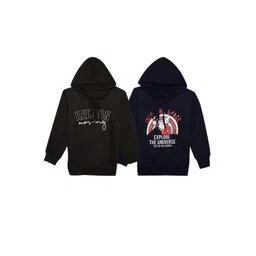 mack jonney VIMAL JONNEY Kids Pack Of 2 Typography Printed Hooded Fleece Sweatshirt-picture-17
