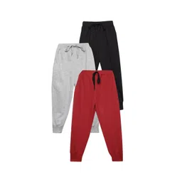 mack jonney VIMAL JONNEY Kids Pack Of 3 Mid Rise Cotton Fleece Joggers-picture-25
