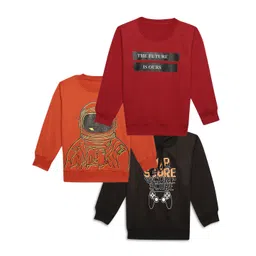 mack jonney VIMAL JONNEY Kids Pack Of 3 Printed Cotton Fleece Sweatshirts-picture-39