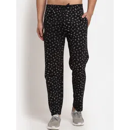 mack jonney VIMAL JONNEY Men Black & White Printed Track Pants-picture-15