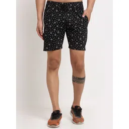 mack jonney VIMAL JONNEY Men Black Floral Printed Regular Fit Shorts-picture-17