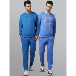 mack jonney VIMAL JONNEY Men Blue Pack Of 2 Pure Cotton Tracksuits-picture-20