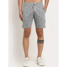 mack jonney VIMAL JONNEY Men Grey & Black Conversational Printed Regular Shorts-picture-18