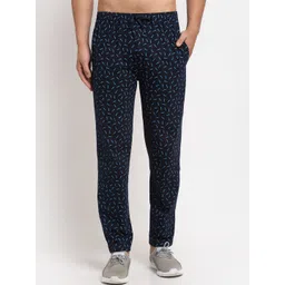 mack jonney VIMAL JONNEY Men Navy Blue Printed Regular Track Pants-picture-13