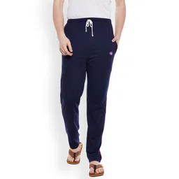 mack jonney VIMAL JONNEY Men Navy Blue Solid Lounge Pant-picture-20