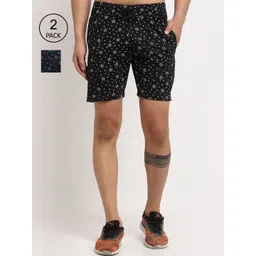 mack jonney VIMAL JONNEY Men Pack Of 2 Black Conversational Printed Outdoor Sports Shorts-picture-14
