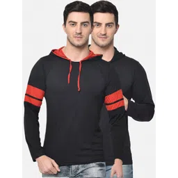 mack jonney VIMAL JONNEY Men Pack Of 2 Colourblocked Hood T-shirt-picture-27