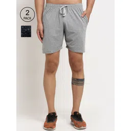 mack jonney VIMAL JONNEY Men Pack Of 2 Grey & Black Printed Shorts-picture-20
