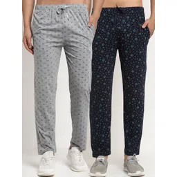 mack jonney VIMAL JONNEY Men Pack Of 2 Navy Blue & Grey Track Pants-picture-26