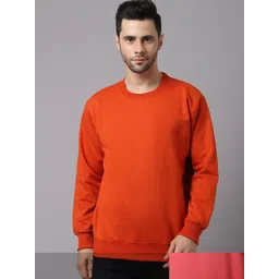 mack jonney VIMAL JONNEY Men Pack Of 2 Orange & Peach Sweatshirt-picture-36