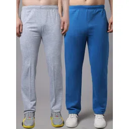 mack jonney VIMAL JONNEY Men Pack Of 2 Solid Blue & Grey Cotton Track Pants-picture-41