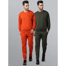 mack jonney VIMAL JONNEY Men Pack Of 2 Solid Fleece Tracksuits-picture-12