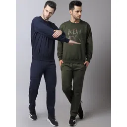 mack jonney VIMAL JONNEY Men Pack Of 2 Solid Pure Cotton Tracksuits-picture-17