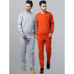 mack jonney VIMAL JONNEY Men Pack Of 2 Solid Pure Cotton Tracksuits-picture-39