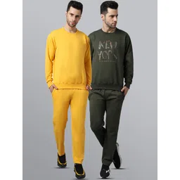 mack jonney VIMAL JONNEY Men Pack Of 2 Solid Pure Cotton Tracksuits-picture-41