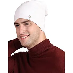 mack jonney VIMAL JONNEY Men's Cotton Beanie Hat (Pack Of 1) (Ring_Cap_Wht_01_White_Free Size)-picture-19