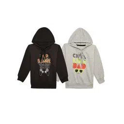 mack jonney VIMAL JONNEY Pack Of 2 Kids Typography Printed Cotton Fleece Hood Pullover Sweatshirt-picture-21