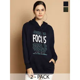 mack jonney VIMAL JONNEY Pack Of 2 Typography Printed Long Sleeves Hooded Fleece Pullover-picture-28