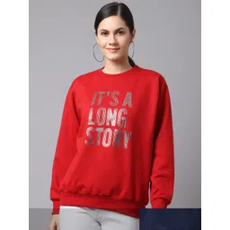 mack jonney VIMAL JONNEY Pack Of 2 Women Red & Navy Blue Solid Sweatshirt-picture-25