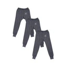 mack jonney VIMAL JONNEY Unisex Kids Pack of 3 Grey Striped Thermal Bottoms-picture-15