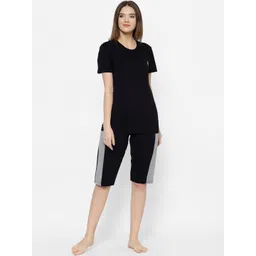 mack jonney VIMAL JONNEY Women Black & Grey Solid Night suit-picture-38