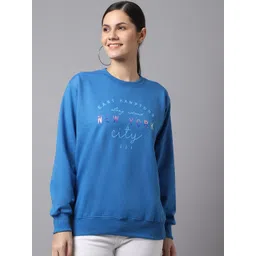 mack jonney VIMAL JONNEY Women Blue Printed Cotton Sweatshirt-picture-41