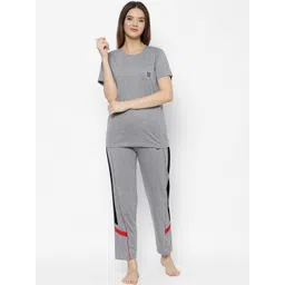 mack jonney VIMAL JONNEY Women Grey Melange Night suit-picture-37