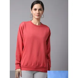 mack jonney VIMAL JONNEY Women Pack Of 2 Blue & Peach Fleece Sweatshirt-picture-31