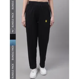 mack jonney VIMAL JONNEY Women Pack Of 2 Mid-Rise Regular Fit Cotton Track Pants-picture-12
