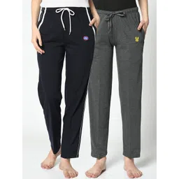 mack jonney VIMAL JONNEY Women Pack Of 2 Solid Lounge Pants-picture-28