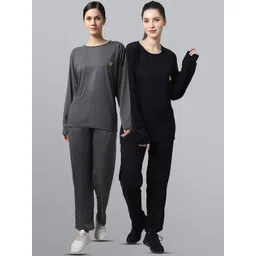 mack jonney VIMAL JONNEY Women Pack Of 2 Solid Tracksuits-picture-28