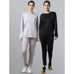 mack jonney VIMAL JONNEY Women Pack Of 2 Solid Tracksuits-picture-27