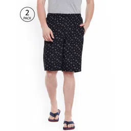 mack jonney VIMAL Men Pack of 2 Black Printed Lounge Shorts-picture-31