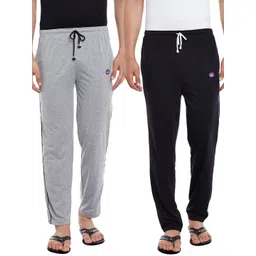mack jonney VIMAL Men Set Of 2 Grey And Black Solid Lounge Pants-picture-29