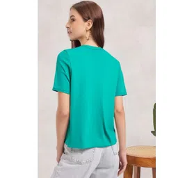 MACK JONNEY Women Solid Round Neck Cotton T-shirt-picture-31