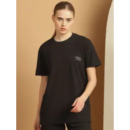mack jonney Women Solid Round Neck Polyester Black T-Shirt-picture-18
