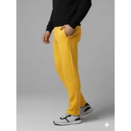 Mack Jonney Yellow Fleece Regular Fit Solid Trackpants-picture-38
