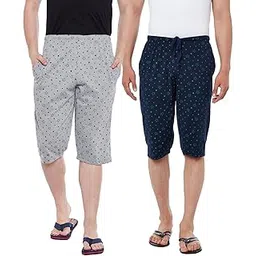 Regular Fit Men Capris(Pack of 2-MACK633041)-image-1