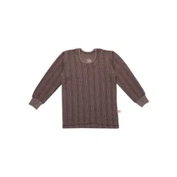 mack jonney VIMAL JONNEY Kids Pack of 2 Brown Striped Thermal Tops image 4