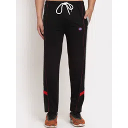 VIMAL JONNEY Men Black & Red Solid Track Pants-image-18