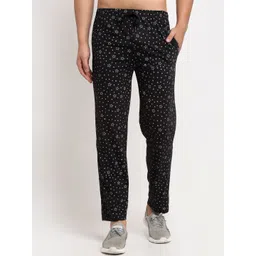 VIMAL JONNEY Men Black Printed Straight-Fit Track Pants-image-35