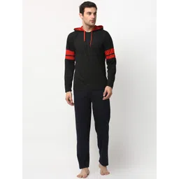 VIMAL JONNEY Men Black Solid Cotton Track Suit-image-46