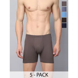 VIMAL JONNEY Pack Of 5 Cotton Inner Elastic Trunk JONNEY_BLUE_E_05-image-12