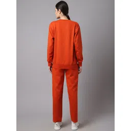 mack jonney VIMAL JONNEY Women Pack Of 2 Blue & Orange Solid Fleece Tracksuits image 5