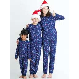 mackly Boys Navy Blue & White Printed Night suit-picture-28