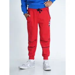 mackly Boys Red & Navy Blue Printed Joggers-picture-20