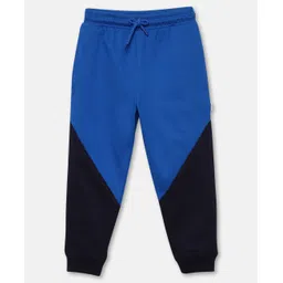 Mackly Cut & Sew Detailed Color Blocked Jogger Style Pant - Royal Blue & Black-picture-28